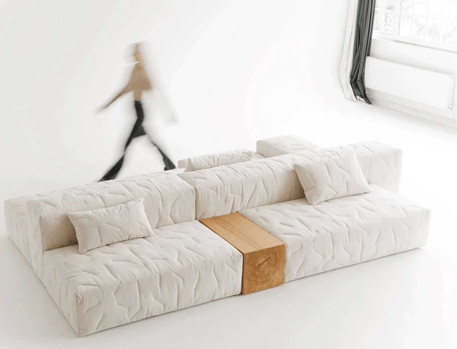 Waffle Dolci sofa with signature wrinkle texture